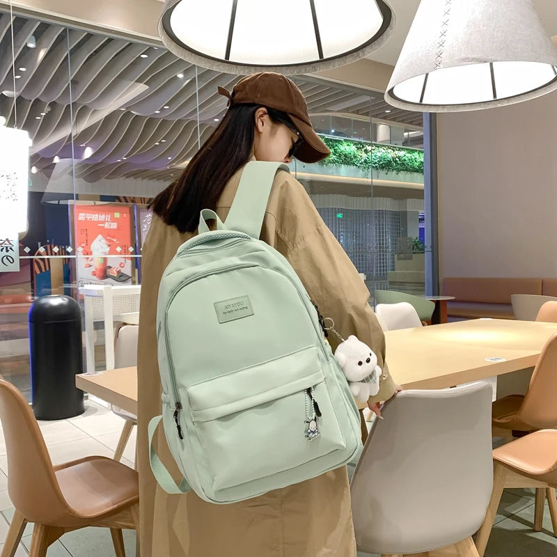 New Female Fashion Lady High Capacity Waterproof College Backpack Trendy Girls Laptop School Bags Cute Girl Travel Book Bag