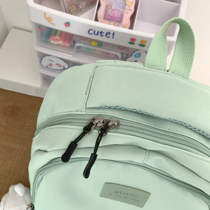 New Female Fashion Lady High Capacity Waterproof College Backpack Trendy Girls Laptop School Bags Cute Girl Travel Book Bag