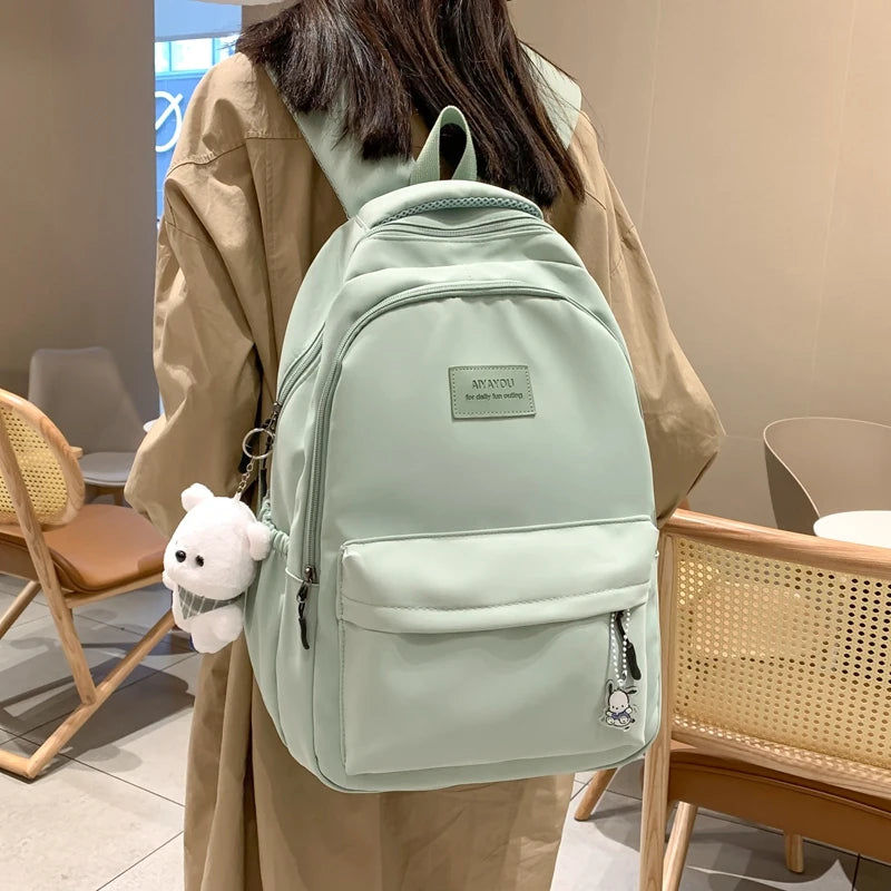 New Female Fashion Lady High Capacity Waterproof College Backpack Trendy Girls Laptop School Bags Cute Girl Travel Book Bag