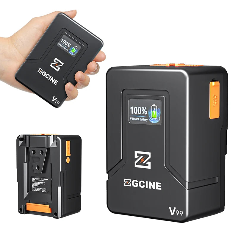 Bateria Zgcine ZG V99 V-Mount 6800mAh Power Bank Carregador rápido para câmera, celular, computador, luzes de vídeo