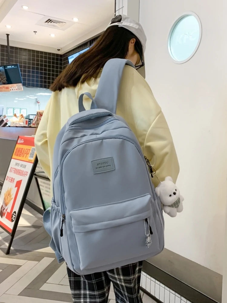 New Female Fashion Lady High Capacity Waterproof College Backpack Trendy Girls Laptop School Bags Cute Girl Travel Book Bag