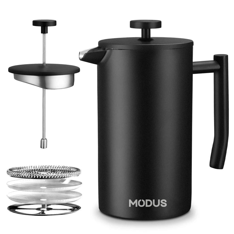 MODUS French Coffee Machine, parede dupla, aço inoxidável 304, cafeteira isolada