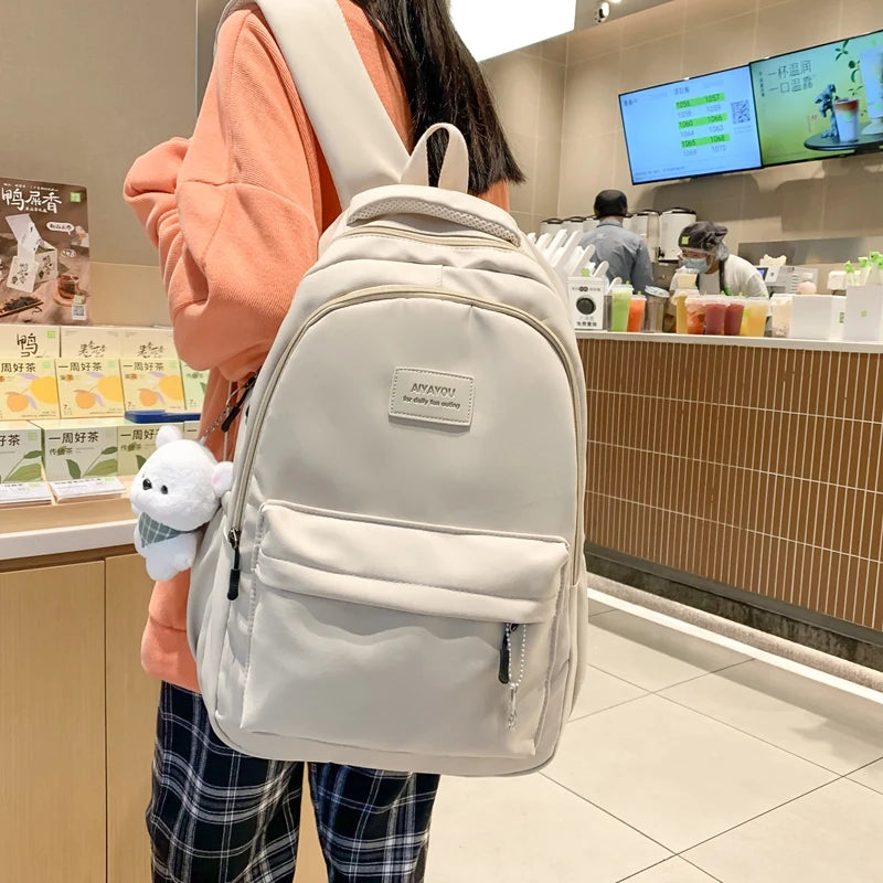 New Female Fashion Lady High Capacity Waterproof College Backpack Trendy Girls Laptop School Bags Cute Girl Travel Book Bag