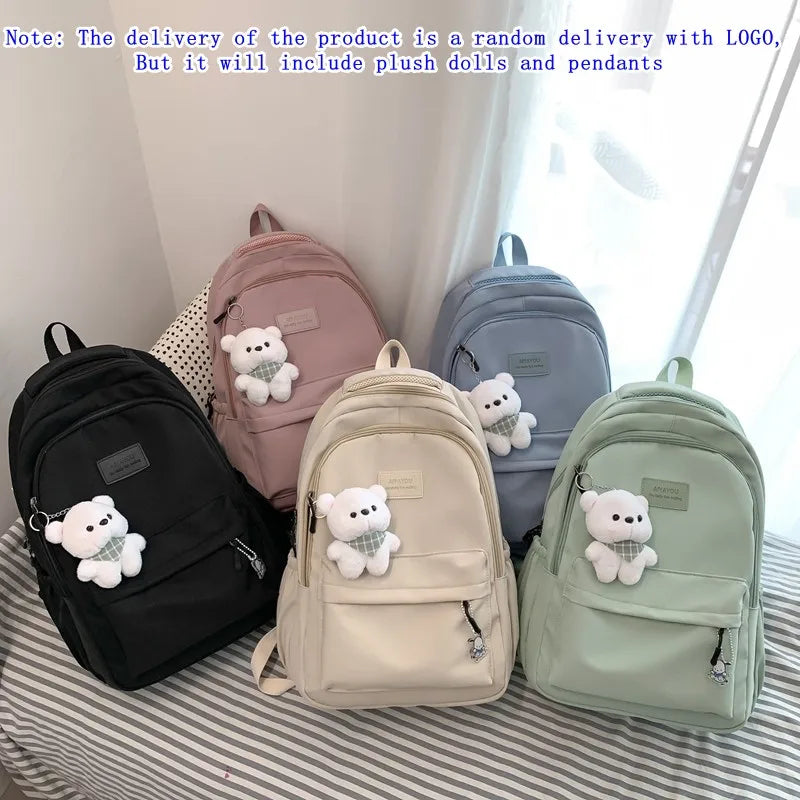 New Female Fashion Lady High Capacity Waterproof College Backpack Trendy Girls Laptop School Bags Cute Girl Travel Book Bag