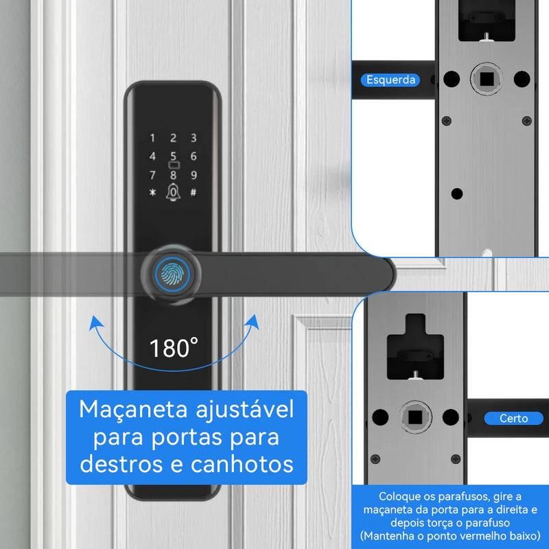 Intelar X5 Do Brasil Tuya Wifi Digital electronic lock smart Fingerprint Lock for Home house Lock with fingerprint Passcode